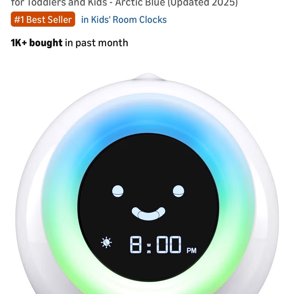 Kids training Smiley Face Clock with LED Lights